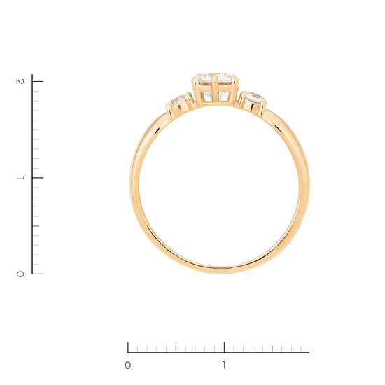 Кольцо из красного золота 585 пробы c фианитами, ЦО0020136 за 8220