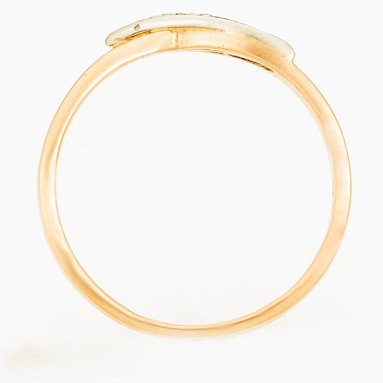 Кольцо из комбинированного золота 585 пробы c 3 бриллиантами, Л38005978 за 9250