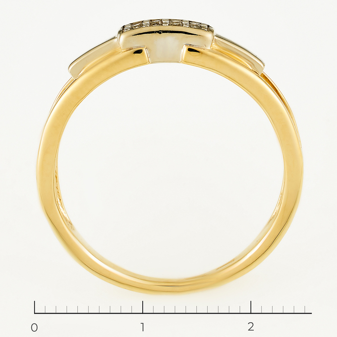 Кольцо из комбинированного золота 585 пробы c 8 бриллиантами