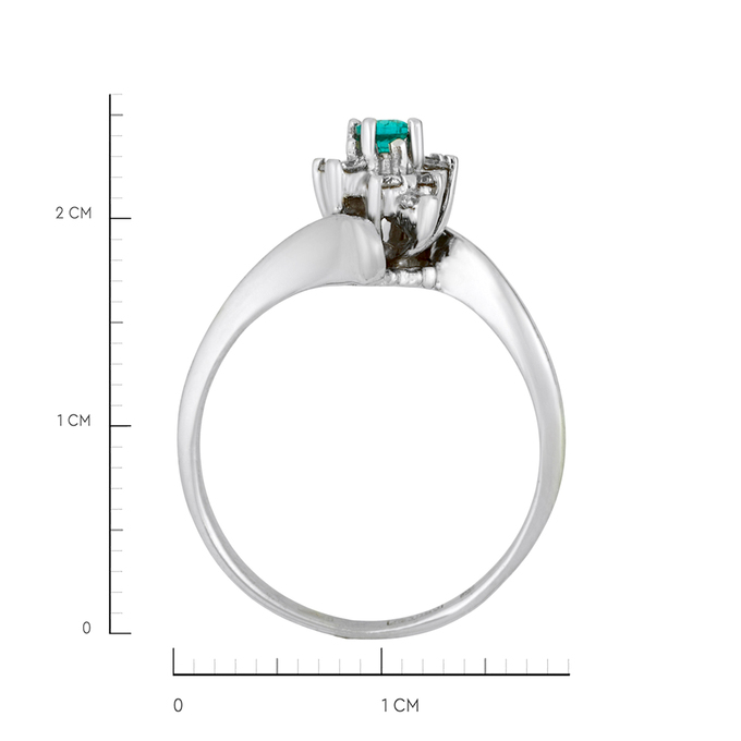 Кольцо из золота 585 пробы c изумрудом и бриллиантами, Л 2812 0799 за 52400