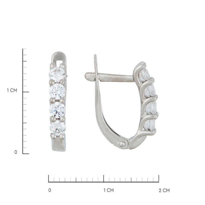 Серьги из золота 585 пробы c 8 фианитами