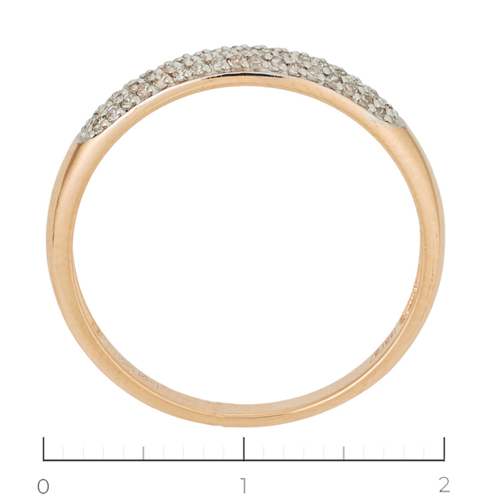 Кольцо из красного золота 585 пробы c 52 бриллиантами, Л37059491 за 12400