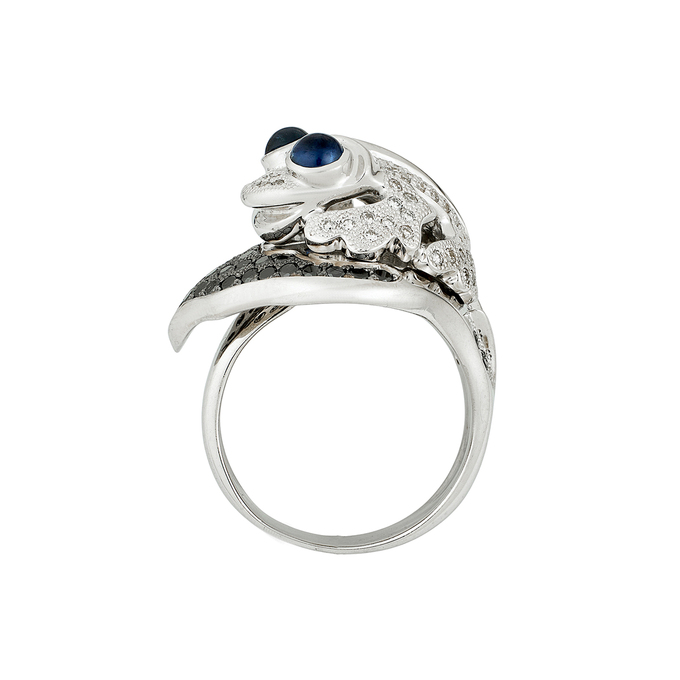 Кольцо из золота 585 пробы c сапфирами и бриллиантами, Л 2812 1184 за 170000