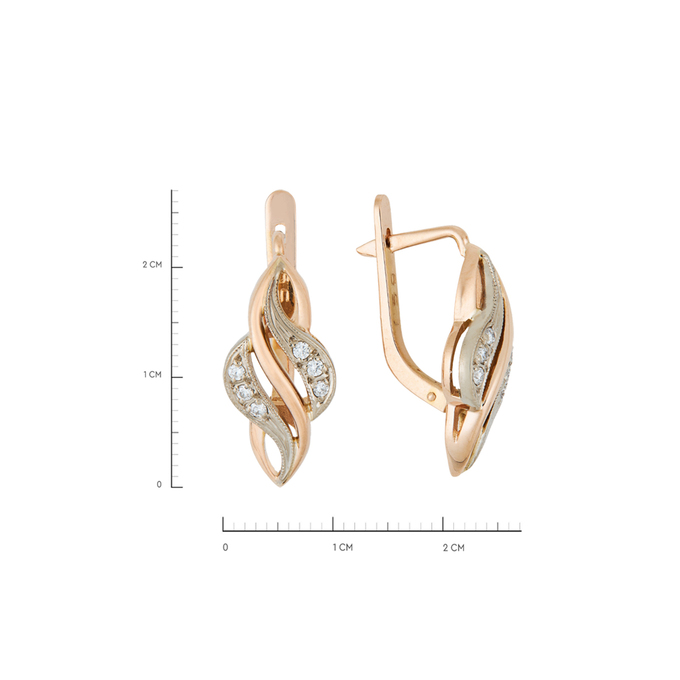 Серьги из золота 585 пробы c 12 бриллиантами, Л 2316 0564 за 70000