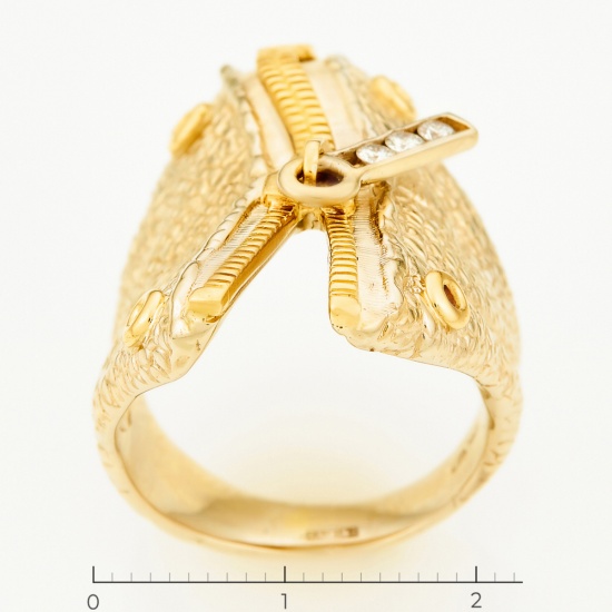 Кольцо из комбинированного золота 750 пробы c 3 бриллиантами, Л39003612 за 146200