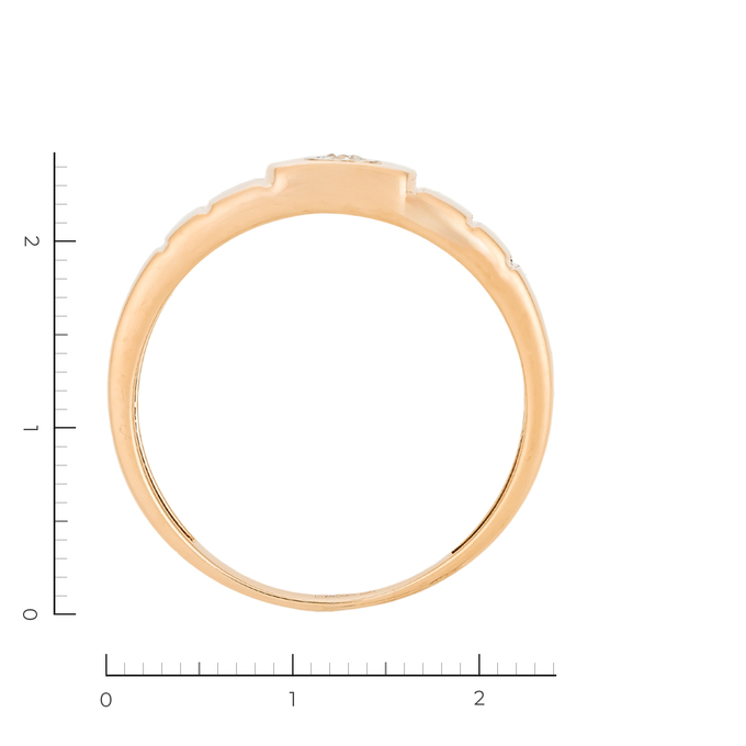 Кольцо из комбинированного золота 585 пробы c 1 бриллиантом, Л 3506 1352 за 39920