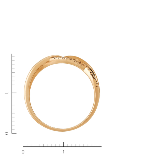 Кольцо из красного золота 585 пробы c 32 бриллиантами, Л73012214 за 9600