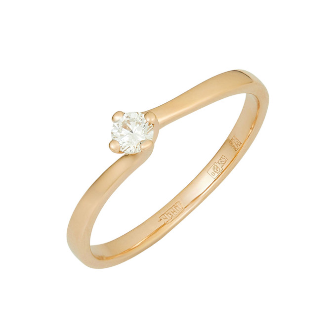 Кольцо из золота 585 пробы c бриллиантом, Л 2812 4516 за 24700