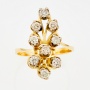 Кольцо из комбинированного золота 750 пробы c 9 бриллиантами Л33081050 фото 2