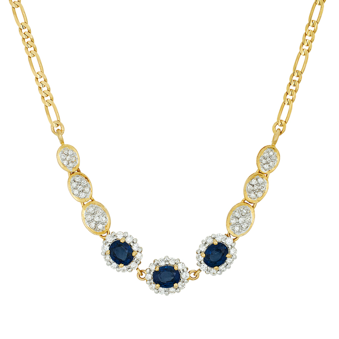 Колье из золота 750 пробы c сапфирами и бриллиантами