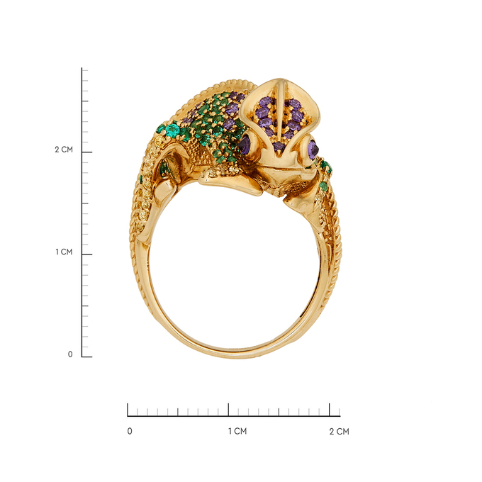 Кольцо из золота 585 пробы c синтетическими камнями, Л 1811 8866 за 122000