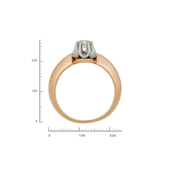 Кольцо из золота 585 пробы c бриллиантом, Л 7502 8551 за 94500