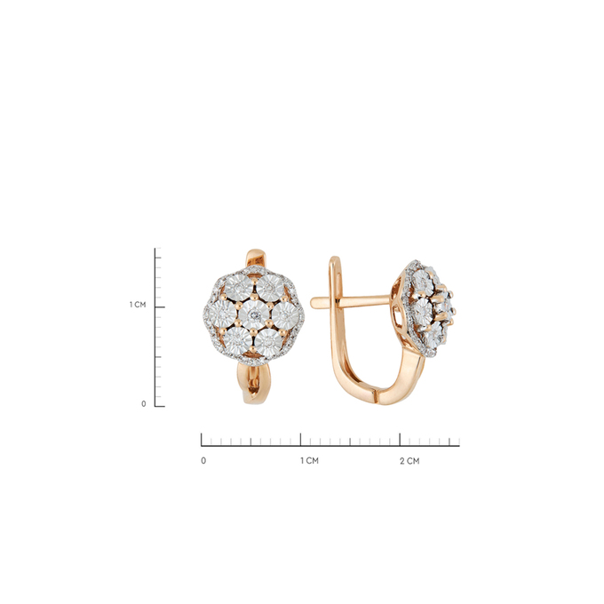 Серьги из золота 585 пробы c 78 бриллиантами