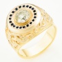 Кольцо из комбинированного золота 585 пробы c 1 бриллиантом и 21 сапфирами Л61013723 фото 1