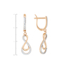 Серьги из золота 585 пробы c 58 фианитами