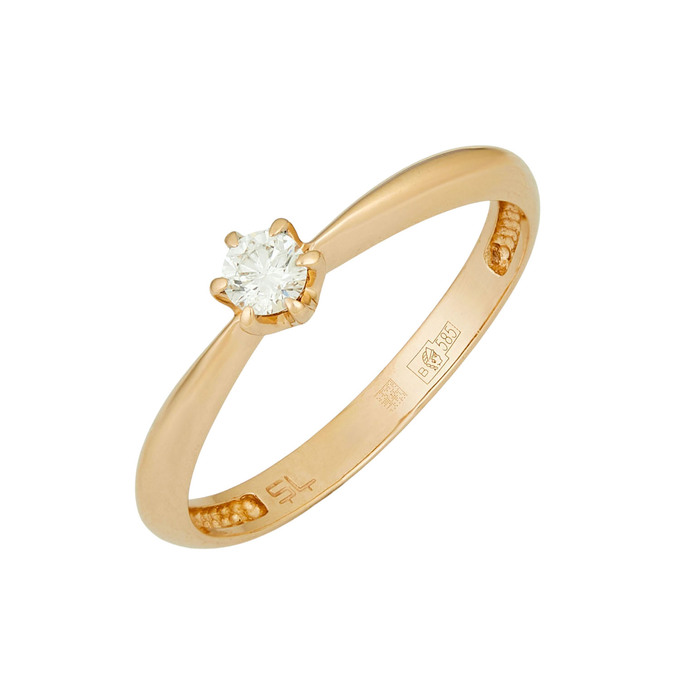 Кольцо из золота 585 пробы c бриллиантом, Л 4508 4515 за 19900