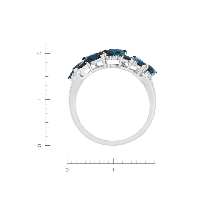 Кольцо из белого золота 585 пробы c 15 бриллиантами и 10 сапфирами, Л 7501 9090 за 28720