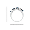 Кольцо из золота 585 пробы c 15 бриллиантами и 10 сапфирами