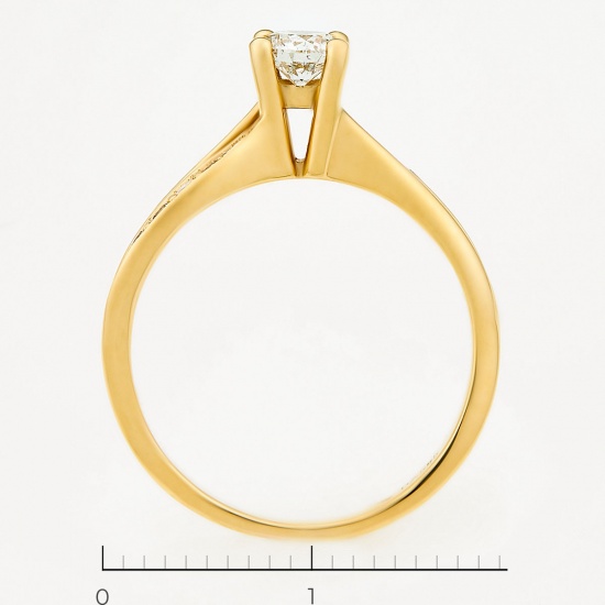 Кольцо из желтого золота 585 пробы c 13 бриллиантами, Л30084154 за 65160