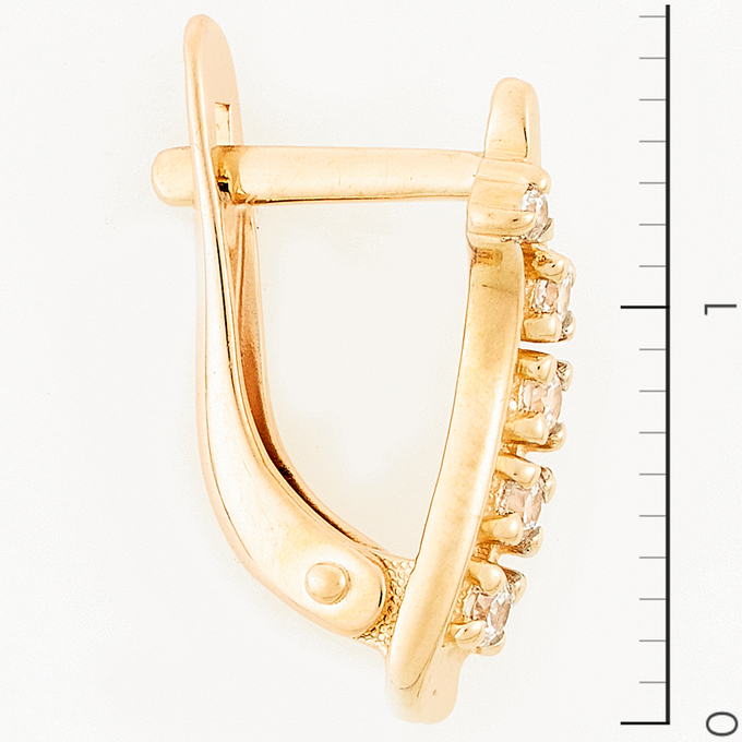 Серьги из красного золота 585 пробы c фианитами