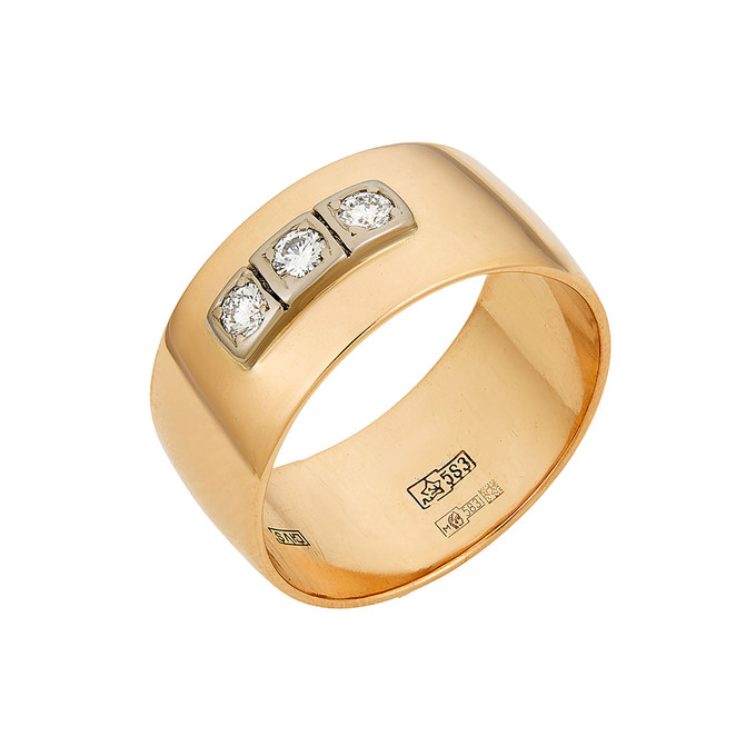 Кольцо из золота 583 пробы c бриллиантами, Л 2212 2801 за 92400