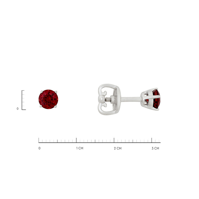 Серьги из золота 585 пробы c гранатами, Ц О007 2582 за 13900