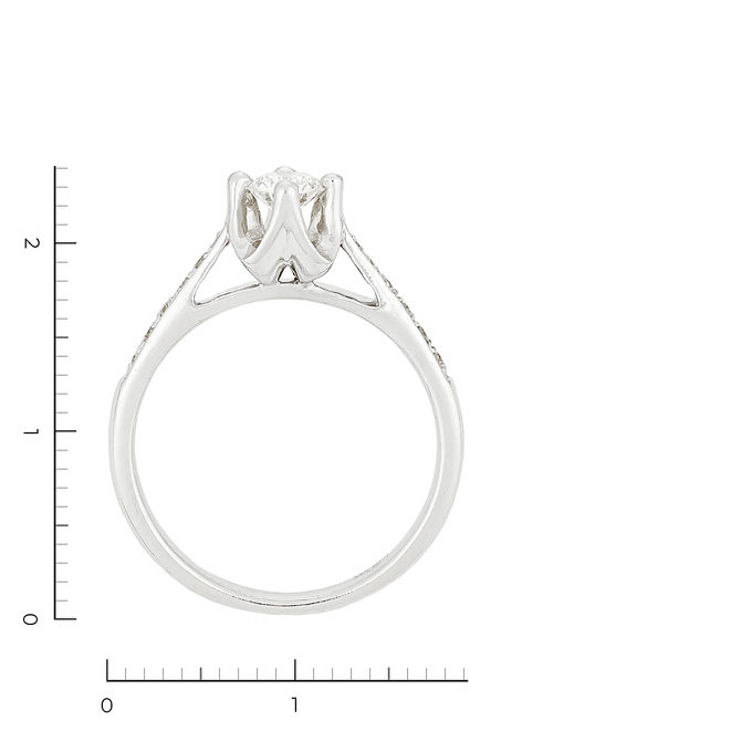 Кольцо из белого золота 585 пробы c 13 бриллиантами, Л 5207 3864 за 58320