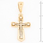 Крестик из комбинированного золота 585 пробы c 4 бриллиантами Л31117790 фото 2