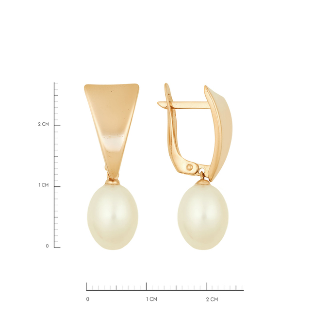 Серьги из золота 585 пробы c культивированным жемчугом, Ц О007 2470 за 46800