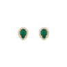 Серьги из золота 585 пробы c изумрудами и бриллиантами
