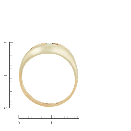 Кольцо из комбинированного золота 585 пробы c 1 бриллиантом, Л71014861 за 24540
