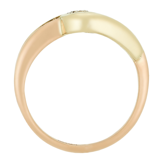 Кольцо из комбинированного золота 585 пробы c 1 бриллиантом, Л58043437 за 34140