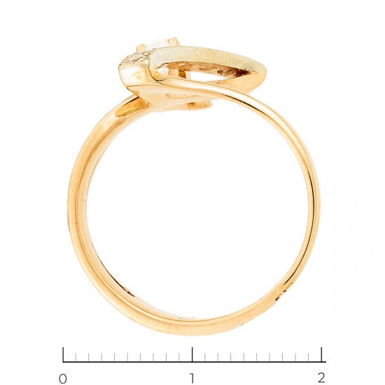 Кольцо из комбинированного золота 585 пробы c фианитами, Л75013373 за 13700