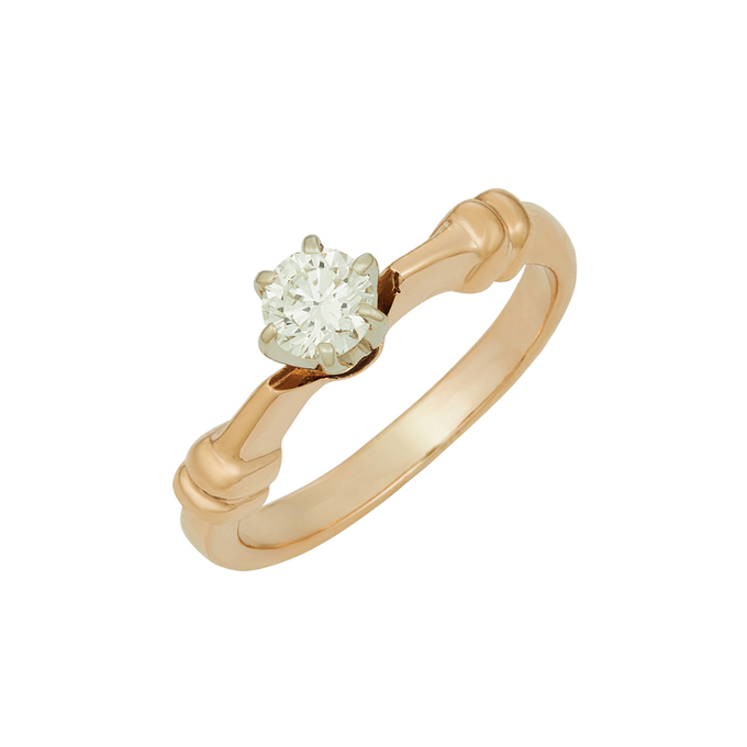 Кольцо из золота 585 пробы c бриллиантом