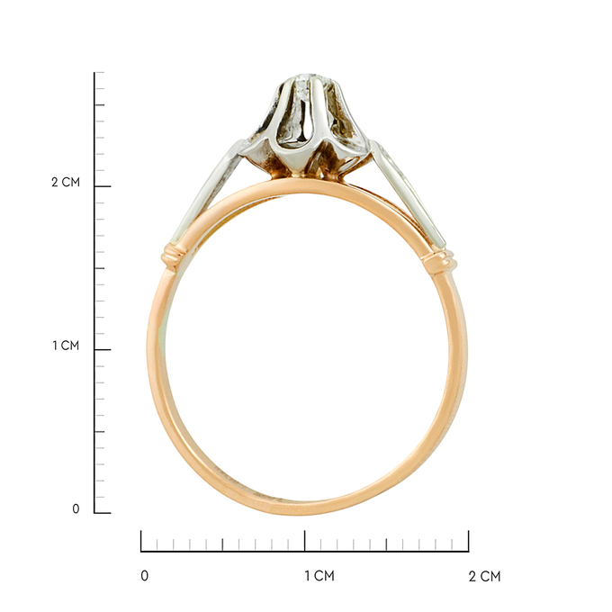 Кольцо из золота 583 пробы c бриллиантом