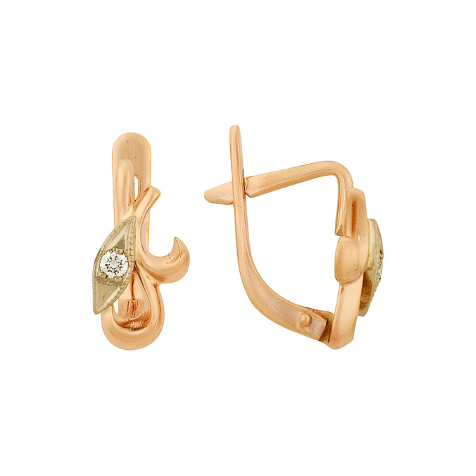 Серьги из золота 585 пробы c бриллиантами, Ц О007 2612 за 41600