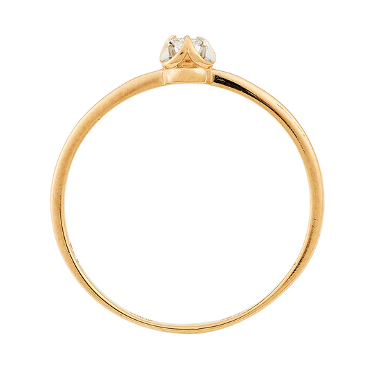 Кольцо из комбинированного золота 585 пробы c 1 бриллиантом, Л25080784 за 5250