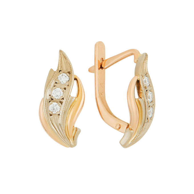 Серьги из золота 583 пробы с бриллиантами, Л 0515 5628 за 46200