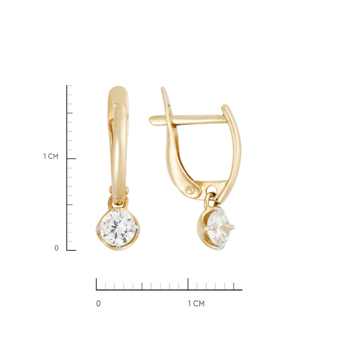 Серьги из золота 585 пробы с фианитами, Ц О007 5500 за 16800