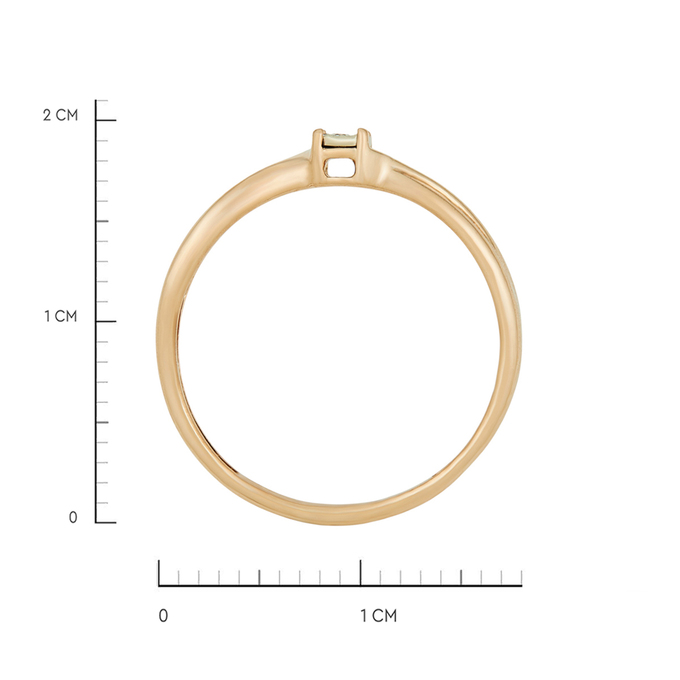 Кольцо из золота 585 пробы c бриллиантом, Л 2415 4545 за 13520