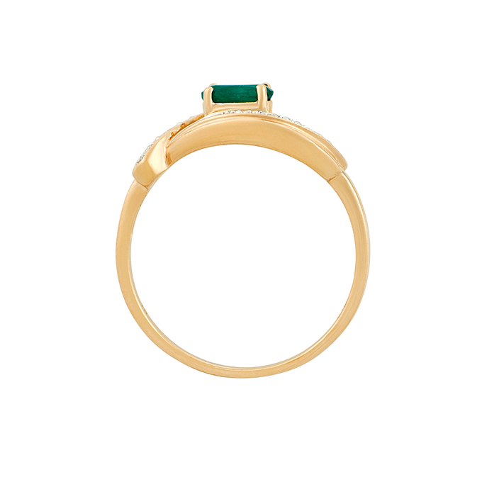 Кольцо из золота 585 пробы c изумрудом и бриллиантами, Л 4306 7056 за 43200