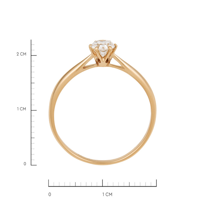 Кольцо из золота 585 пробы c бриллиантом, Л 2011 0902 за 72400