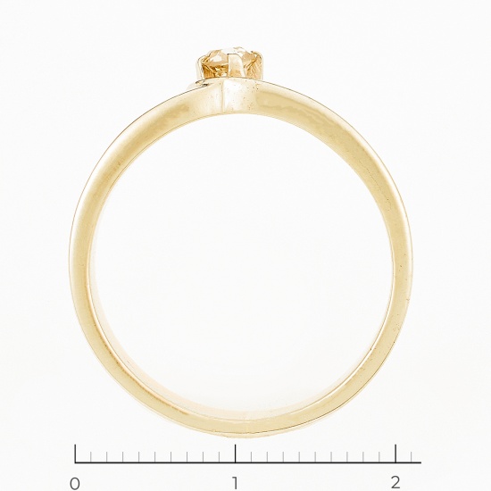 Кольцо из комбинированного золота 585 пробы c 1 бриллиантом, Л64017509 за 15450