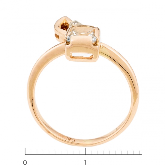 Кольцо из комбинированного золота 585 пробы c 1 топазом и 3 бриллиантами, Л46068384 за 11250