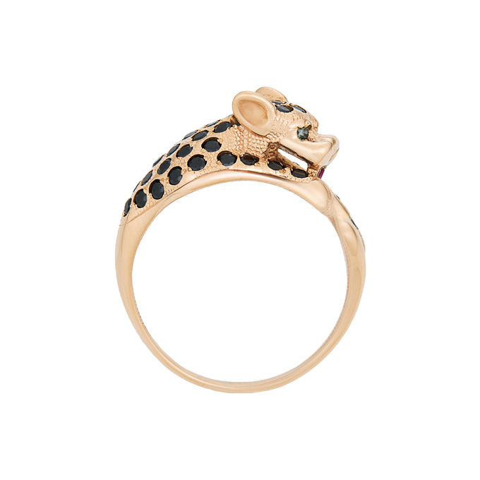 Кольцо из золота 585 пробы c корундом и синтетическими камнями, Л 2913 0887 за 39920