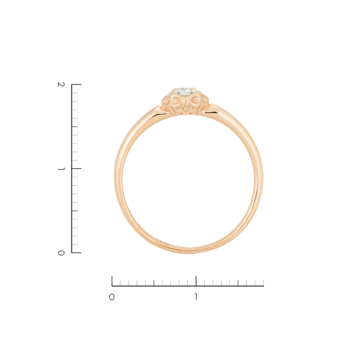 Кольцо из красного золота 585 пробы c 1 бриллиантом, Л 2912 5376 за 16720