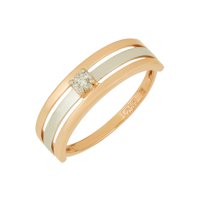 Кольцо из золота 585 пробы c бриллиантами