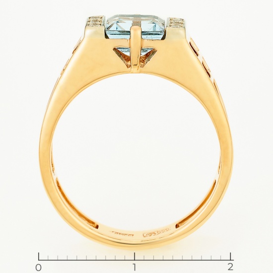 Кольцо из комбинированного золота 585 пробы c фианитами и 1 топазом, Л61016879 за 23580