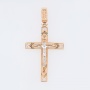 Крестик из комбинированного золота 585 пробы c 4 бриллиантами Л73008470 фото 1