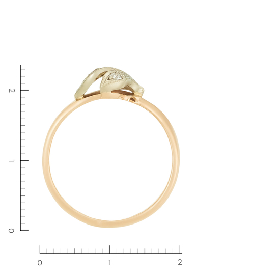 Кольцо из комбинированного золота 585 пробы c 3 бриллиантами, Л33089650 за 26000